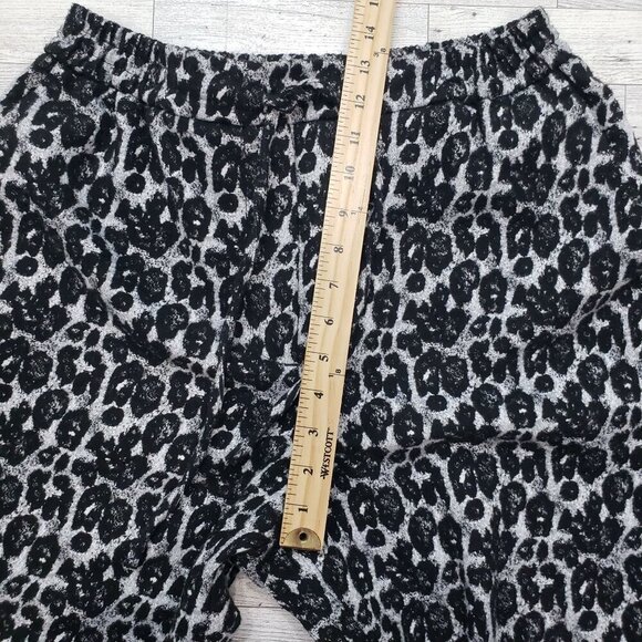 Zara Animal Print Pull On Pants Pockets Lounge Casual Leopard B&W Womens L - Picture 12 of 12